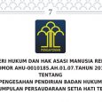 Follow Salam Persaudaraan, Berkat rahmat dan karunia Tuhan Yang Maha Kuasa, legalitas Persaudaraan Setia Hati Terate, dapat diselesaikan tahap demi tahap. Kali ini tahap yang [&hellip;]