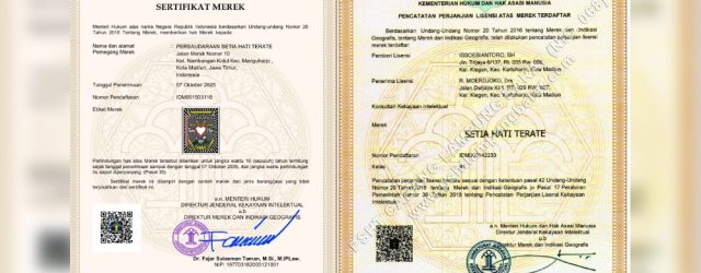 (Foto dokumen HKI Kelas 41 milik PSHT (kiri) dan milik pribadi (kanan) foto:// Humas Pusat) Terbitnya Sertifikat Merek Kelas 41 atas nama Persaudaraan Setia Hati [&hellip;]