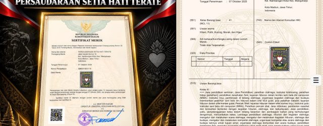 MADIUN, 8 September 2026 — Kepemilikan Hak atas Kekayaan Intelektual (HAKI) merek dan logo Persaudaraan Setia Hati Terate memasuki babak baru yang fundamental dan berkekuatan [&hellip;]